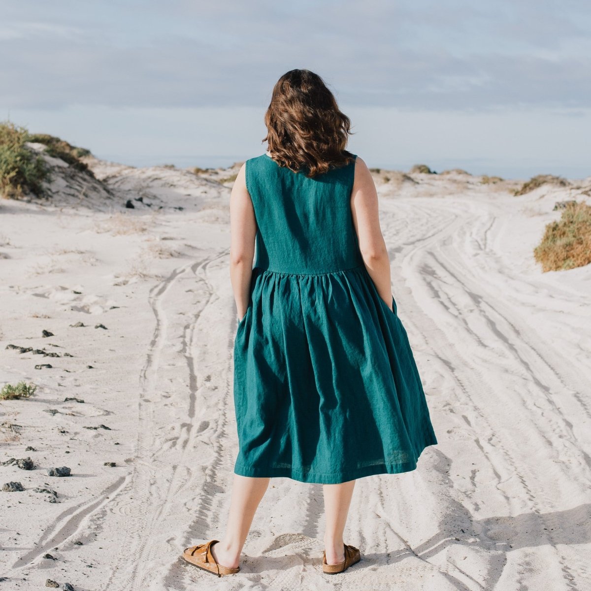 Maxi SMOCK loose linen dress - notPERFECTLINEN EU