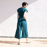 Maxi TORINO wrap wide leg linen jumpsuit - notPERFECTLINEN EU