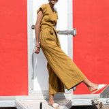 Maxi TORINO wrap wide leg linen jumpsuit - notPERFECTLINEN EU