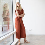 Maxi TORINO wrap wide leg linen jumpsuit - notPERFECTLINEN EU
