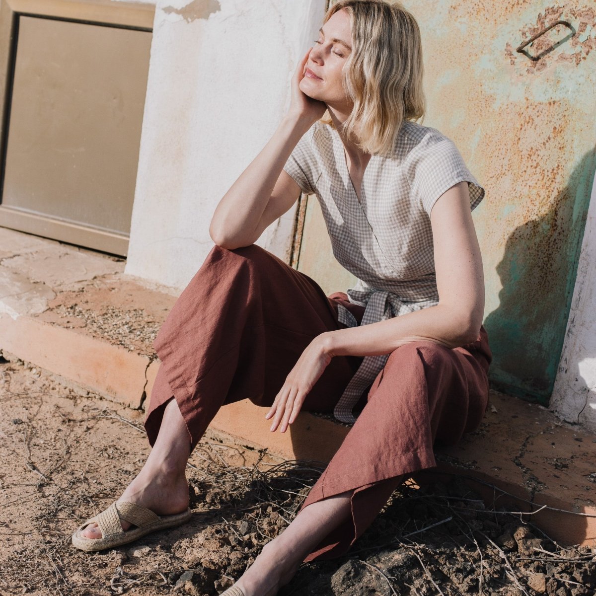 Maxi WELS wide leg linen pants - notPERFECTLINEN EU