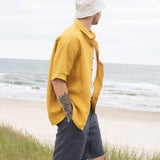 Men’s short sleeve linen shirt QUEBEC - notPERFECTLINEN EU