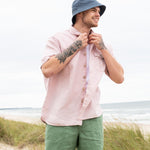Men’s short sleeve linen shirt QUEBEC - notPERFECTLINEN EU