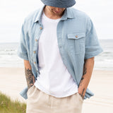 Men’s short sleeve linen shirt QUEBEC - notPERFECTLINEN EU