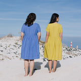 Midi ODESA gathered linen dress - notPERFECTLINEN EU