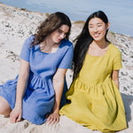 Midi ODESA gathered linen dress - notPERFECTLINEN EU