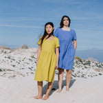 Midi ODESA gathered linen dress - notPERFECTLINEN EU