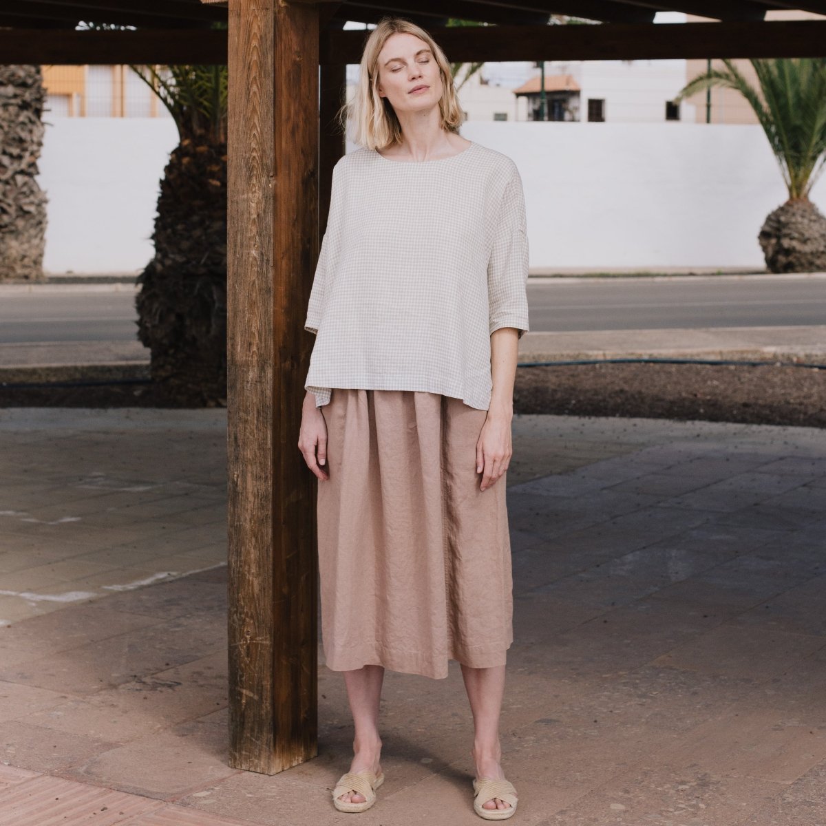 OIA gathered linen skirt - notPERFECTLINEN EU