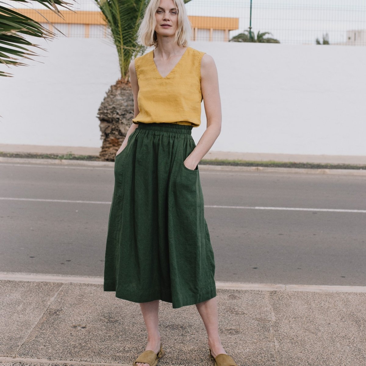 OIA gathered linen skirt - notPERFECTLINEN EU