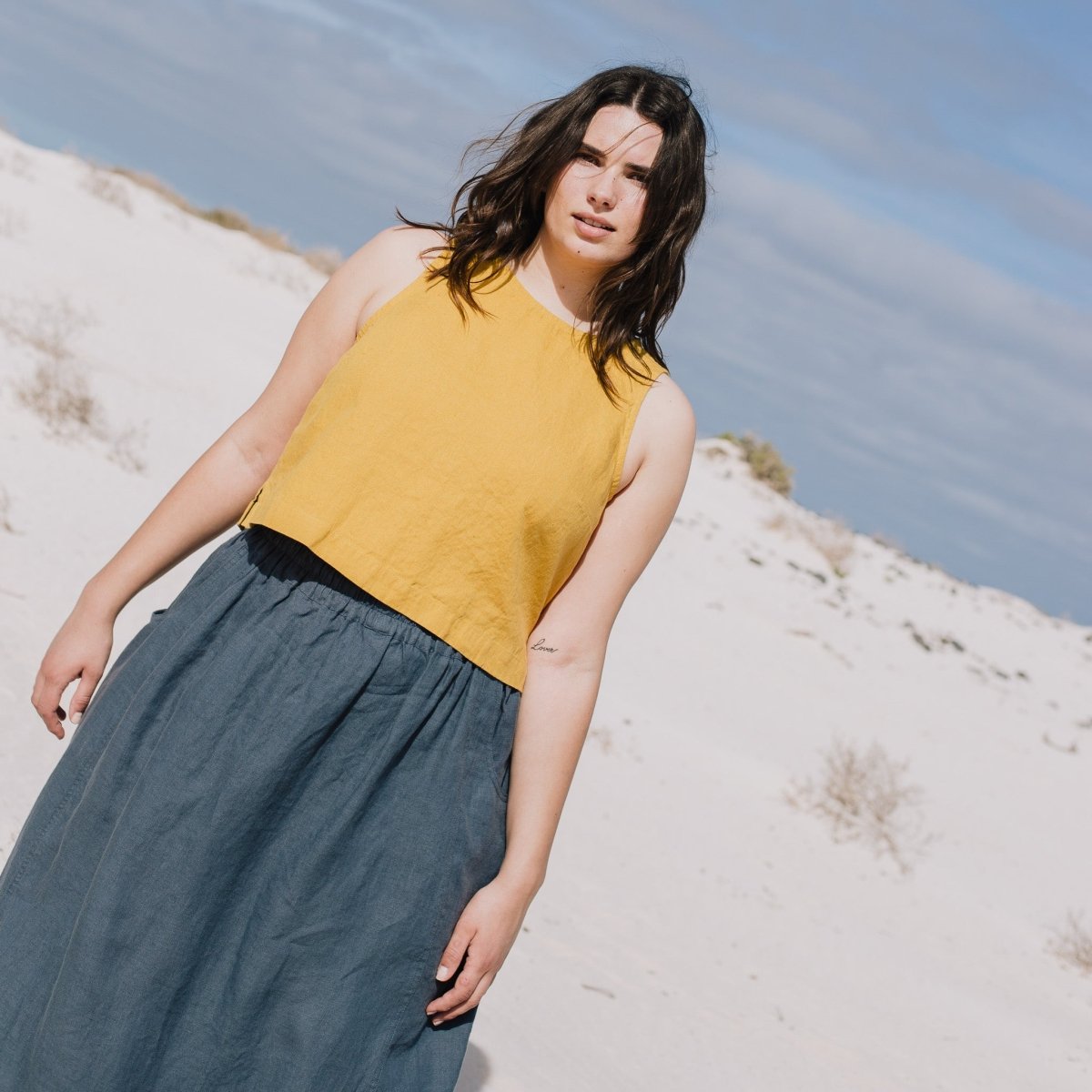 OIA gathered linen skirt - notPERFECTLINEN EU