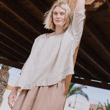 OLD LONDON round neck oversized linen top - notPERFECTLINEN EU