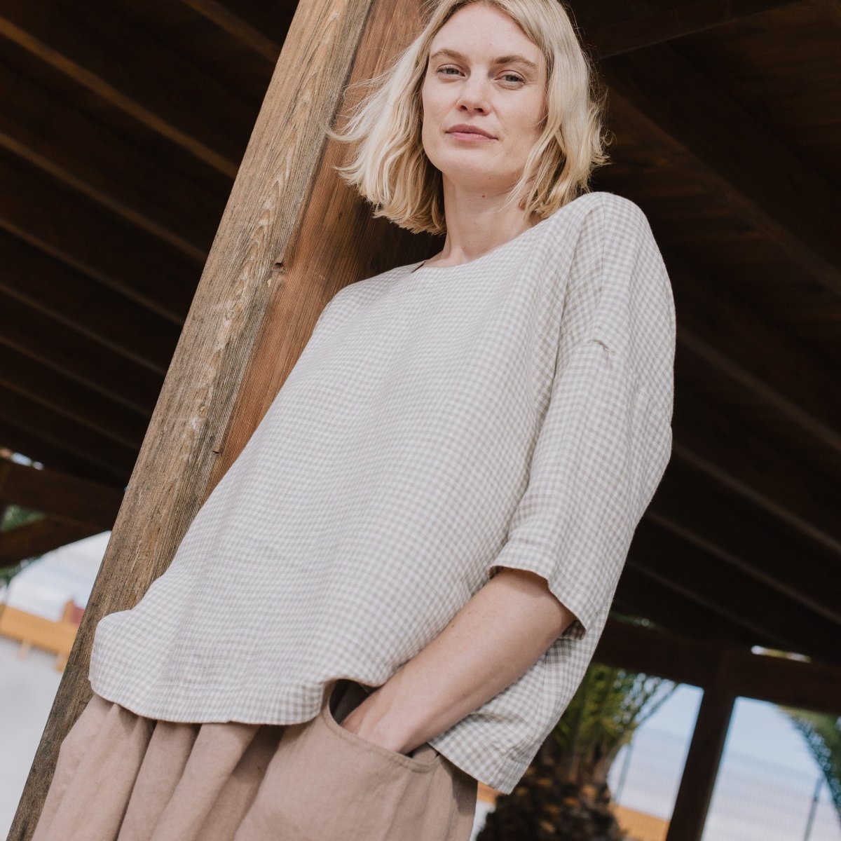 OLD LONDON round neck oversized linen top - notPERFECTLINEN EU