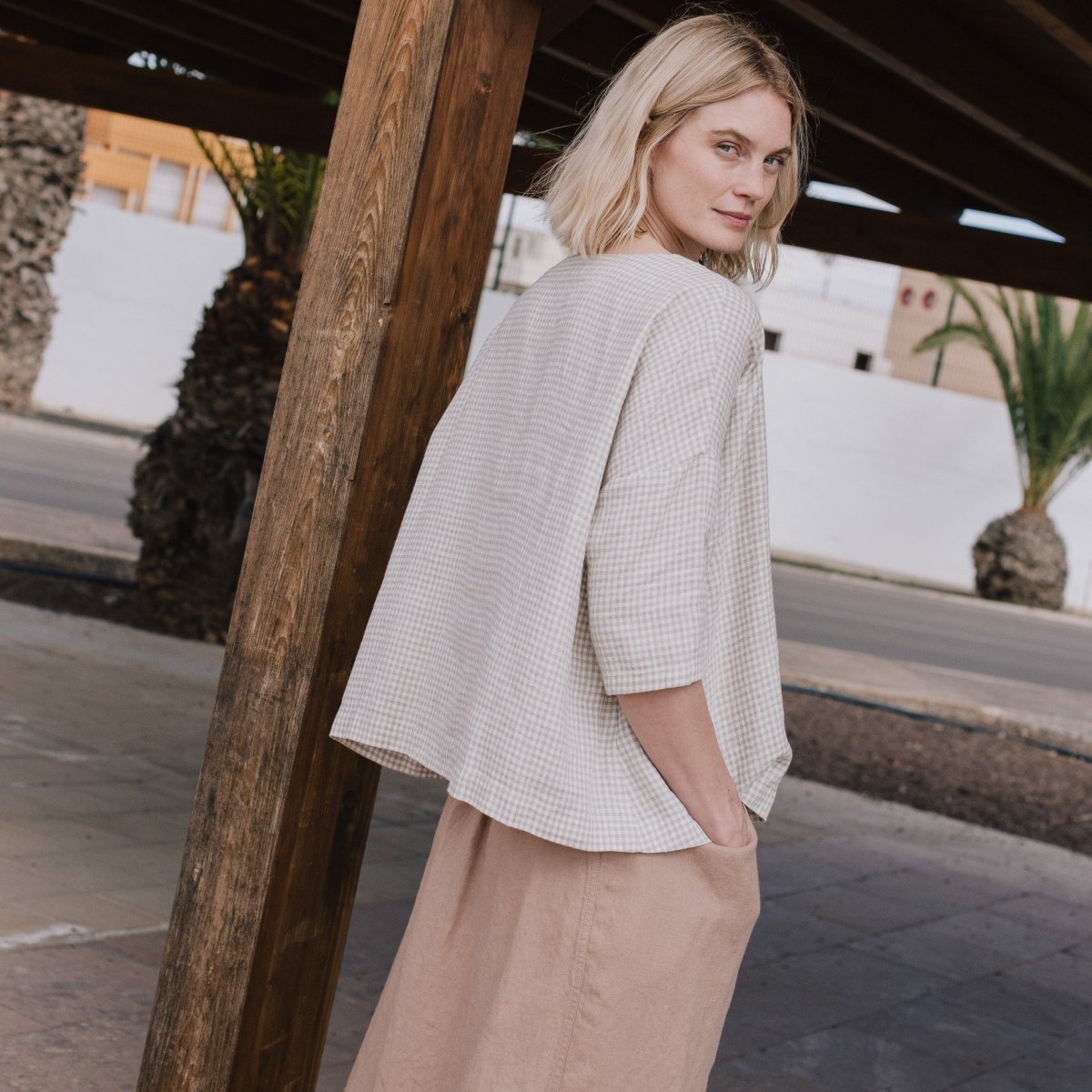 OLD LONDON round neck oversized linen top - notPERFECTLINEN EU