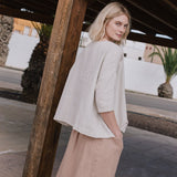 OLD LONDON round neck oversized linen top - notPERFECTLINEN EU