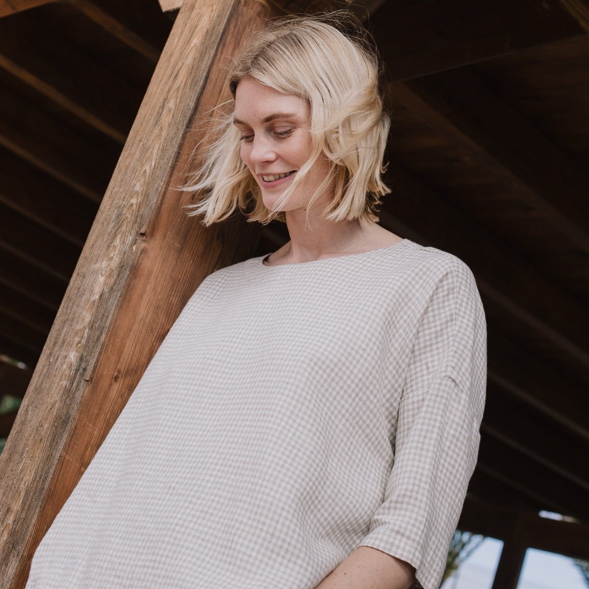 OLD LONDON round neck oversized linen top - notPERFECTLINEN EU