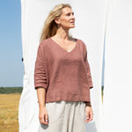 OLD LONDON V neck oversized linen top - notPERFECTLINEN EU
