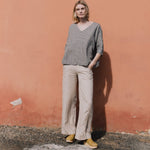 OLD LONDON V neck oversized linen top - notPERFECTLINEN EU