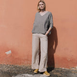 OLD LONDON V neck oversized linen top - notPERFECTLINEN EU