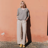 OLD LONDON V neck oversized linen top - notPERFECTLINEN EU