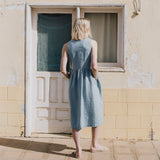 PARK trapeze neckline linen dress - notPERFECTLINEN EU