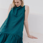 PATNA drop ruffle linen dress - notPERFECTLINEN EU