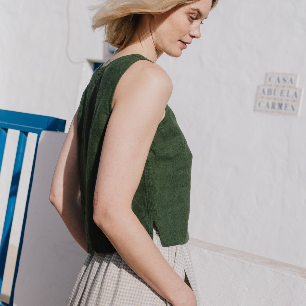 PERCE cropped linen top - notPERFECTLINEN EU