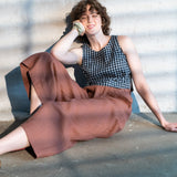 Prewashed medium-weight linen fabric [Large Checks] - notPERFECTLINEN EU