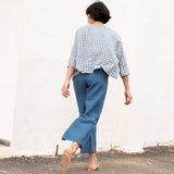PUGLIA straight cut cropped linen pants - notPERFECTLINEN EU