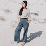 PUGLIA straight cut cropped linen pants - notPERFECTLINEN EU