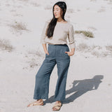 PUGLIA straight cut cropped linen pants - notPERFECTLINEN EU