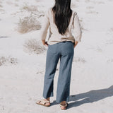 PUGLIA straight cut cropped linen pants - notPERFECTLINEN EU