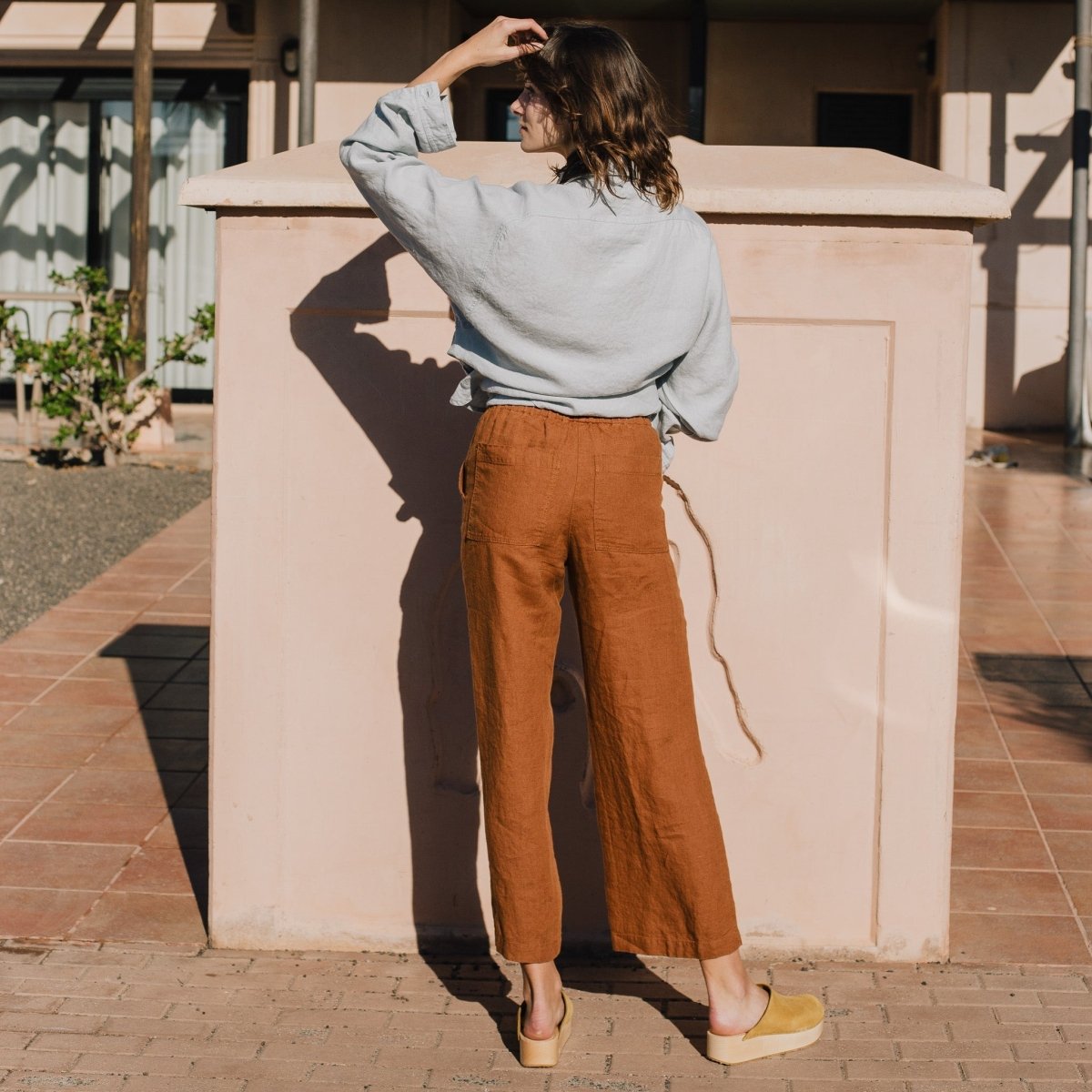 PUGLIA straight cut linen pants - notPERFECTLINEN EU