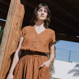 REINE waisted linen dress - notPERFECTLINEN EU