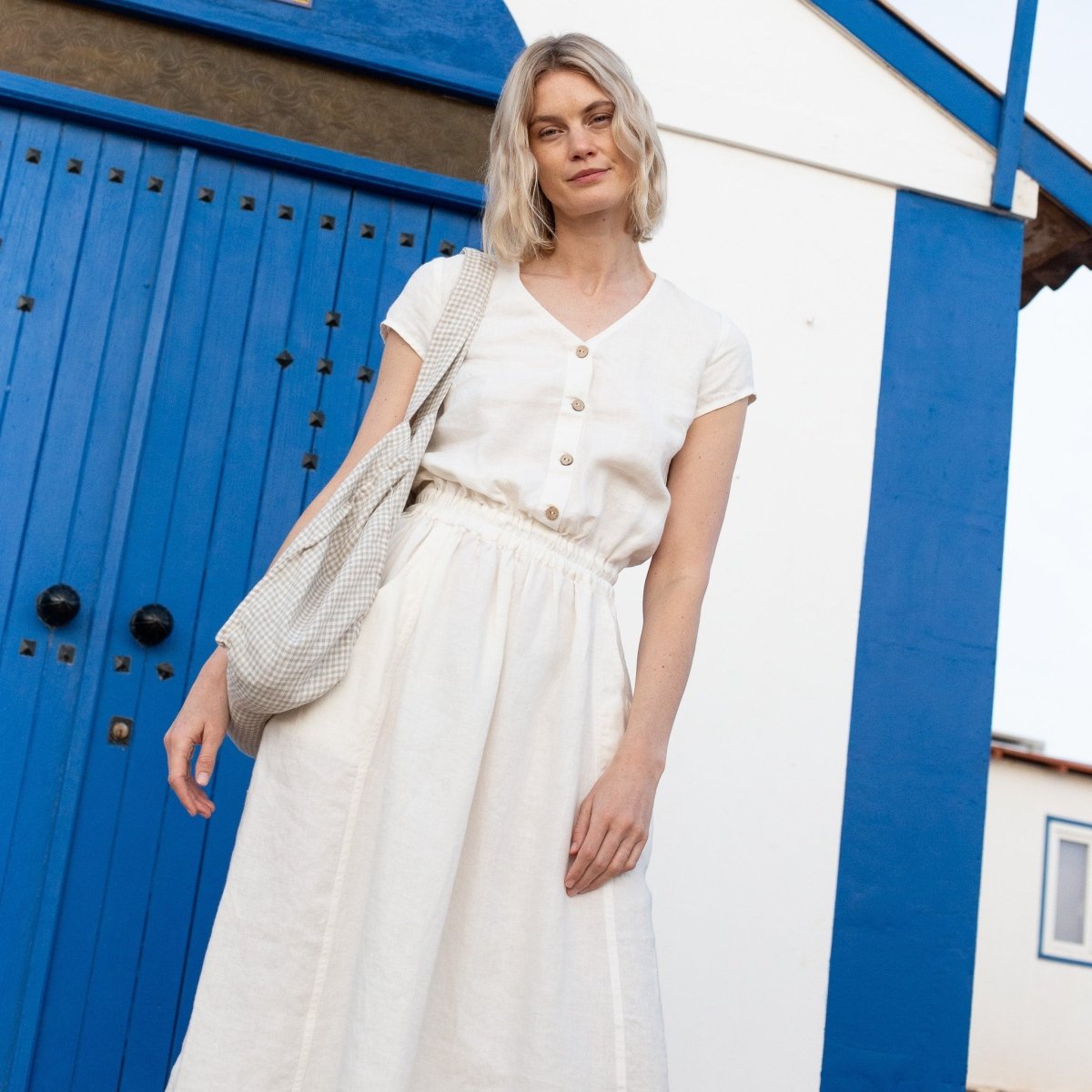 REINE waisted linen dress - notPERFECTLINEN EU
