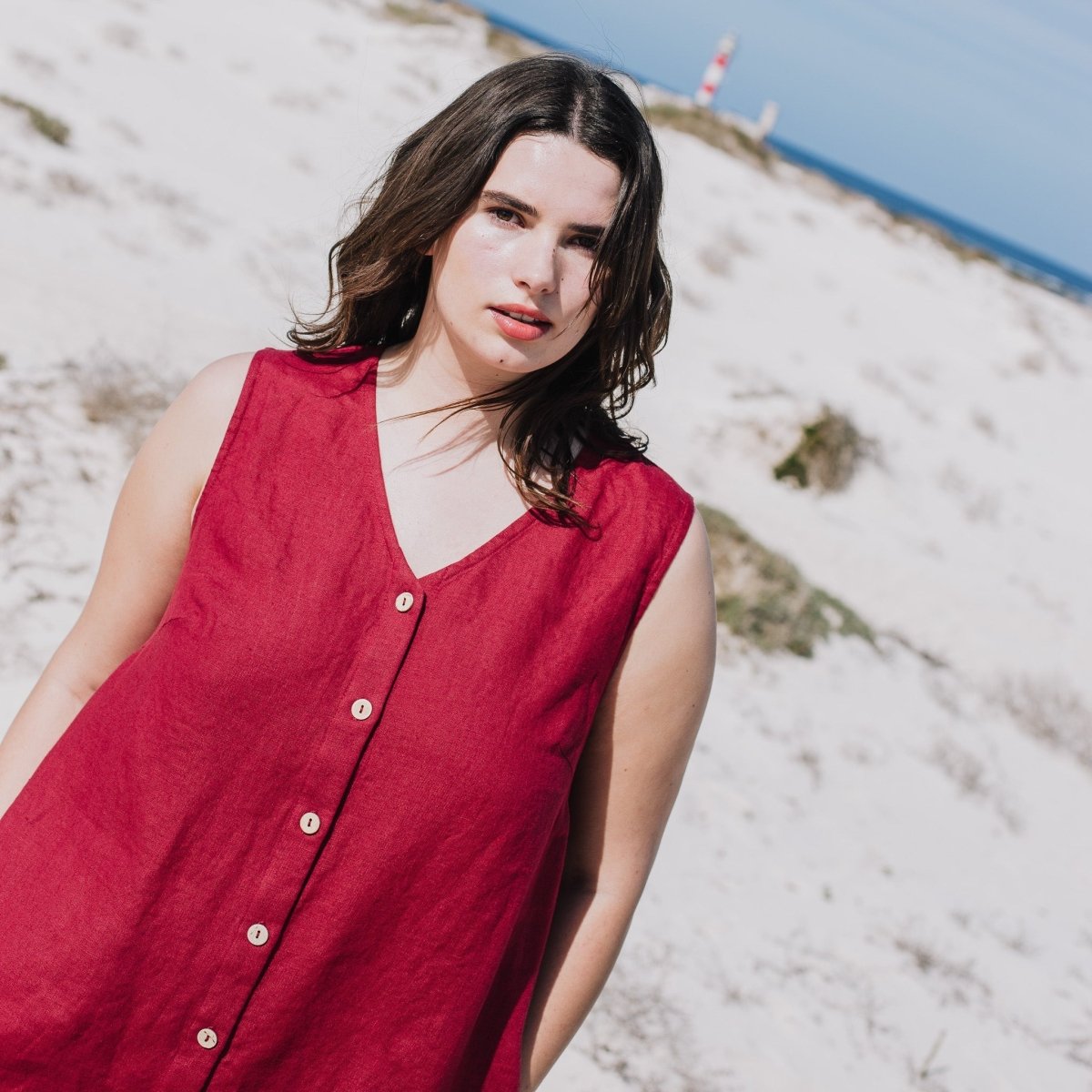 ROME classic button - down linen dress - notPERFECTLINEN EU