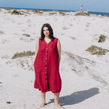 ROME classic button - down linen dress - notPERFECTLINEN EU