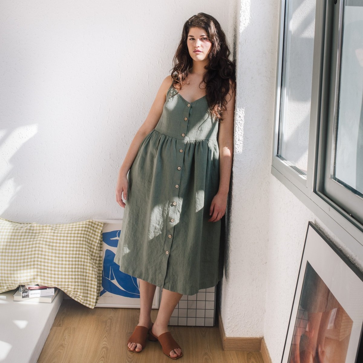SARAH button down slip linen dress - notPERFECTLINEN EU