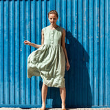 Sleeveless maxi MAMA linen dress - notPERFECTLINEN EU