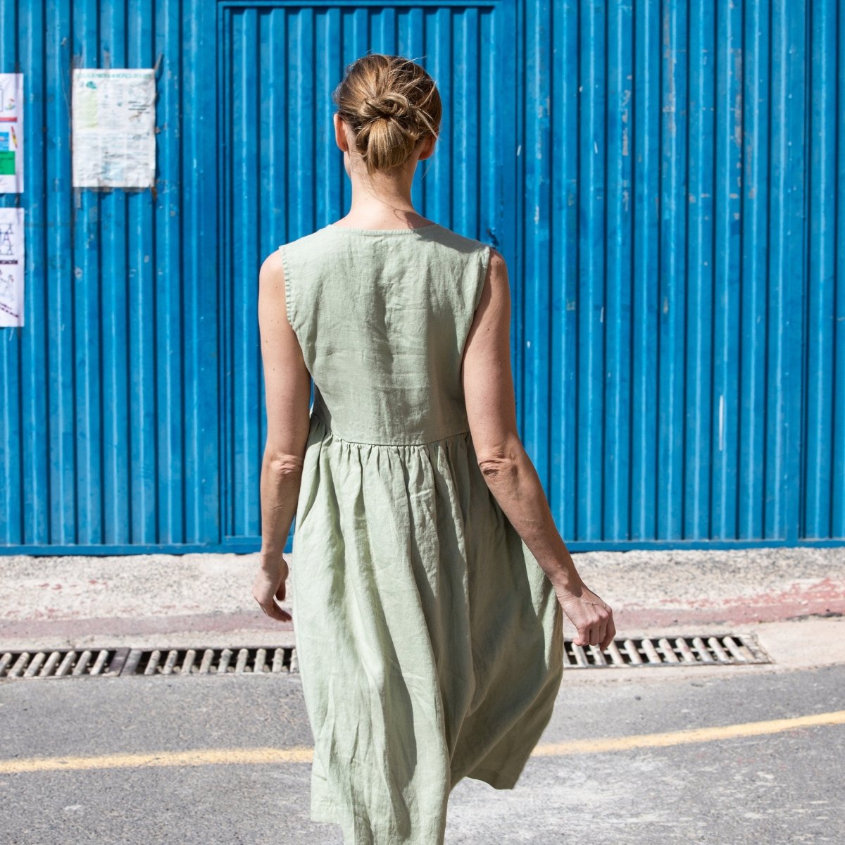 Sleeveless maxi MAMA linen dress - notPERFECTLINEN EU