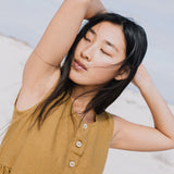 Sleeveless midi MAMA linen dress - notPERFECTLINEN EU