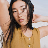 Sleeveless midi MAMA linen dress - notPERFECTLINEN EU