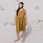 Sleeveless midi MAMA linen dress - notPERFECTLINEN EU