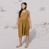 Sleeveless midi MAMA linen dress - notPERFECTLINEN EU
