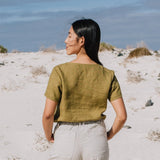 SOOKE trapeze neckline linen top - notPERFECTLINEN EU