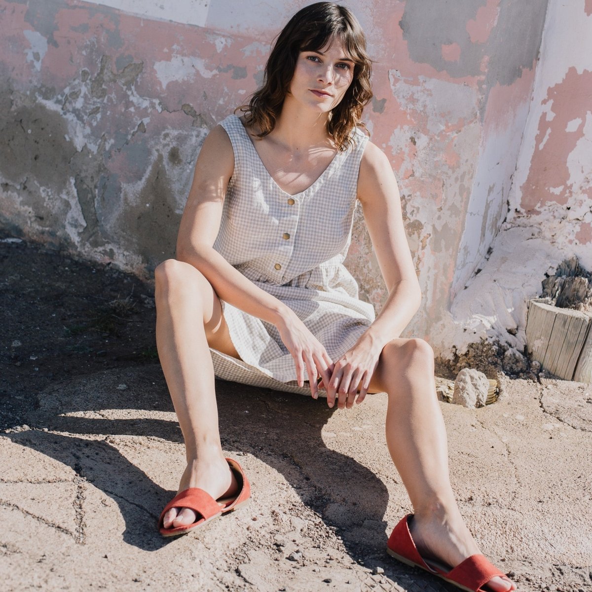 VALLEY front brass snaps linen dress - notPERFECTLINEN EU