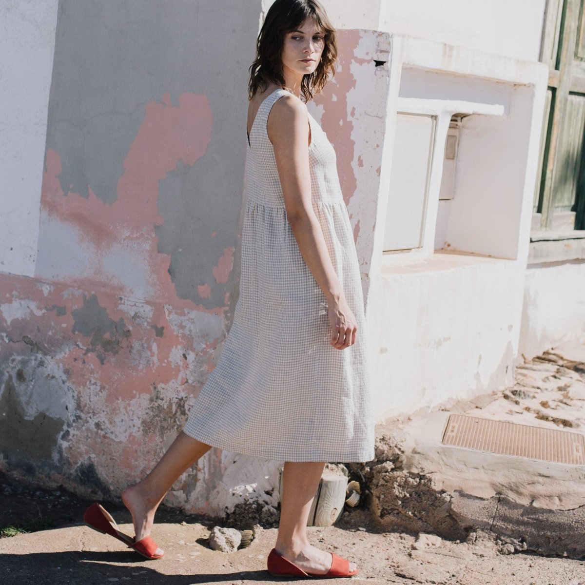 VALLEY front brass snaps linen dress - notPERFECTLINEN EU