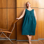 VALLEY front brass snaps linen dress - notPERFECTLINEN EU