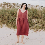 VALLEY front brass snaps linen dress - notPERFECTLINEN EU