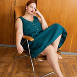 VALLEY front brass snaps linen dress - notPERFECTLINEN EU