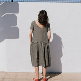 VOLUME-3 oversized linen dress with short sleeves - notPERFECTLINEN EU